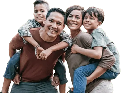 familia de inmigrantes felices